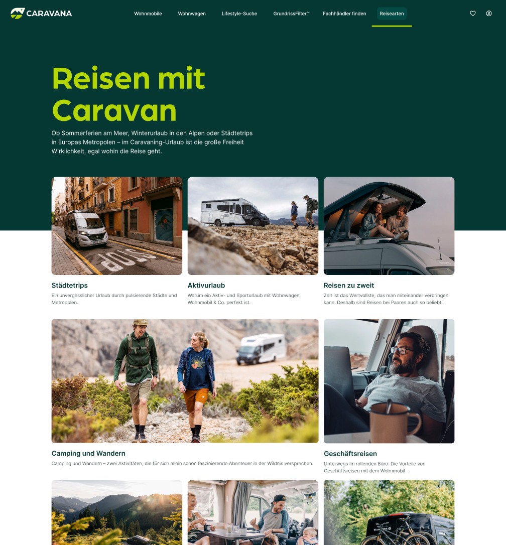 Screenshot von dem CARAVAN Blog