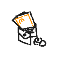 Sticker mit Illustration einer Geldbörse
