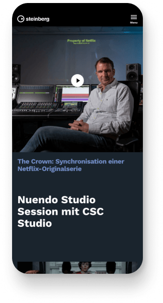 Mobile Scrennshot von einem eingebundenen Video einer Studio Session