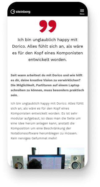 Mobile Scrennshot von eingebundenem Text mit Zitat