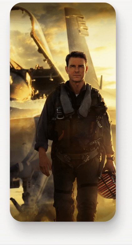 Animierter Instagram Post mit Tom Cruise für den Film Top Gun Maverick