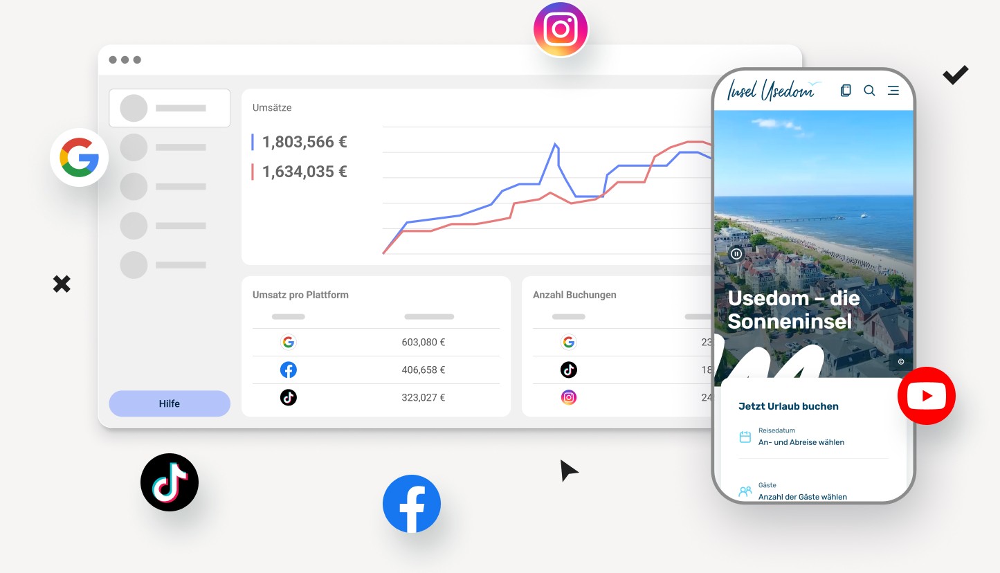 Schematisches Diagramm, davor ein Smartphone