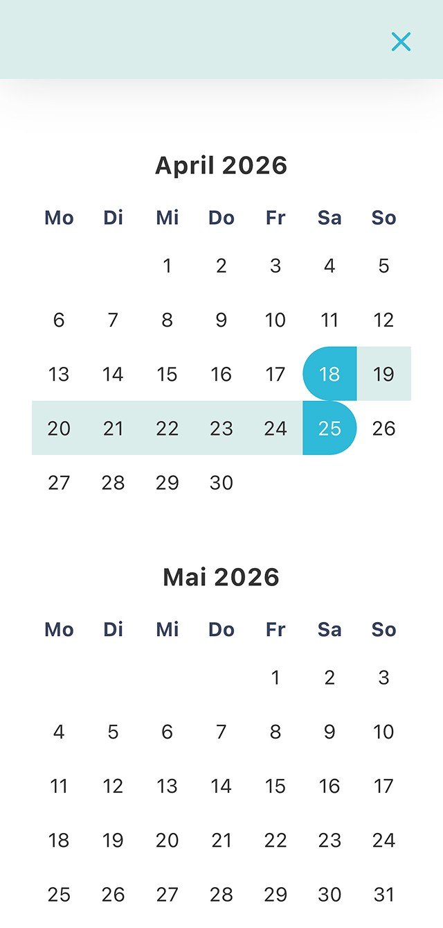 Screenshot eines Kalenders auf dem Handy